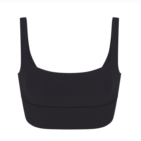 NWT SKIMS Fits Everybody Square Neck Longline Bralette In Onyx - Picture 4 of 7